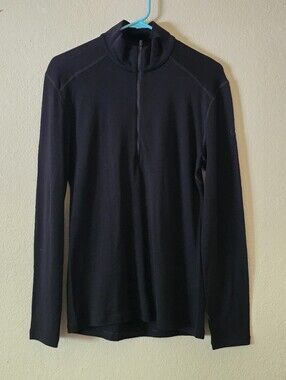 Icebreaker Men's Black Zip-Neck Merino Pullover Size Small